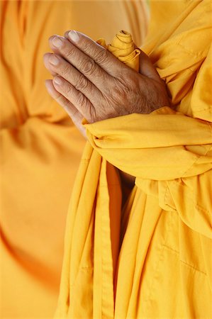 Praying Buddhist monk, Thiais, Vale de Marne, France, Europe Stock Photo - Rights-Managed, Code: 841-03675895