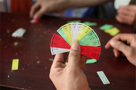 Chinese card game, Ho Chi Minh City, Vietnam, Indochina, Southeast Asia, Asia Stock Photo - Rights-Managed, Code: 841-03676031