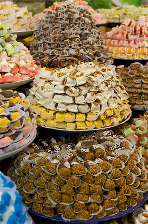 simsearch:841-07202607,k - Sweets for sale in the souk of Meknes, Morocco, North Africa, Africa Stock Photo - Rights-Managed, Code: 841-03676227