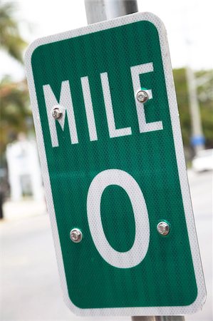 Signpost for mile 0, the beginning of US1 highway, Key West, Florida, United States of America, North America Stock Photo - Rights-Managed, Code: 841-03677111