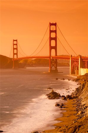 Golden Gate Bridge from Marshall Beach, San Francisco, California, United States of America, North America Stock Photo - Rights-Managed, Code: 841-03677348