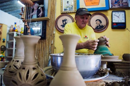 simsearch:841-07081838,k - Potter working on his wheel at a pottery factory, Trinidad, UNESCO World Heritage Site, Cuba, West Indies, Caribbean, Central America Stock Photo - Rights-Managed, Code: 841-03672972