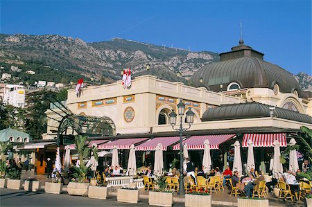 Cafe de Paris, Monte Carlo, Monaco, Cote d'Azur, Mediterranean, Europe Foto de stock - Con derechos protegidos, Código: 841-03673482
