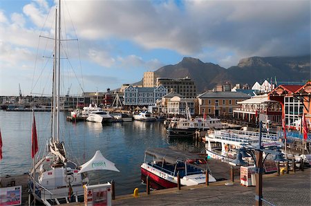 V & A Waterfront with Table Mountain in background, Cape Town, South Africa, Africa Stock Photo - Rights-Managed, Code: 841-03673605