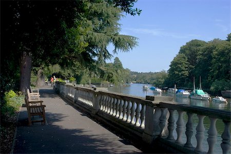View of the Thames from embankment near York House, Richmond, Surrey, England, United Kingdom, Europe Stock Photo - Rights-Managed, Code: 841-03868160