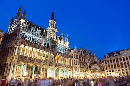 Hotel de Ville (Town Hall) in the Grand Place illuminated at night, UNESCO World Heritage Site, Brussels, Belgium, Europe Stock Photo - Rights-Managed, Code: 841-03868386