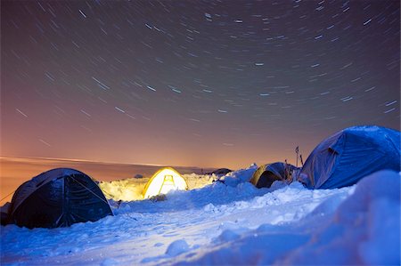 Star trails, camp site at 4000m on Mont Blanc, Chamonix, French Alps, France, Europe Stock Photo - Rights-Managed, Code: 841-03868466