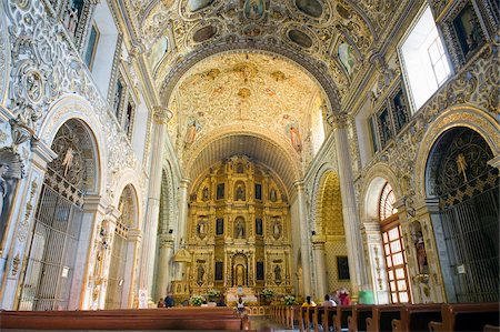 Interior of Santo Domingo church, Oaxaca, Oaxaca state, Mexico, North America Stock Photo - Rights-Managed, Code: 841-03868656