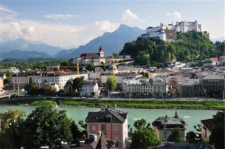 View of the old town and fortress Hohensalzburg, seen from Kapuzinerberg, Salzburg, Austria, Europe Stock Photo - Rights-Managed, Code: 841-03868855