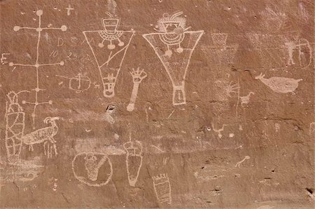 Petroglyphs from the Fremont Culture, Sego Canyon, Utah, United States of America, North America Foto de stock - Con derechos protegidos, Código: 841-03868958