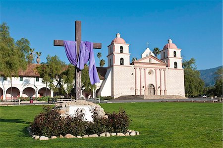 religious cross nobody - Santa Barbara Mission, Santa Barbara, California, United States of America, North America Stock Photo - Rights-Managed, Code: 841-03869778