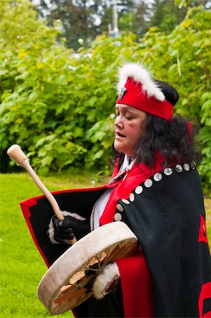 drum - Tlingit native performers at Chief Shakes Tribal House, historic site, Wrangell, Southeast Alaska, United States of America, North America Stock Photo - Rights-Managed, Code: 841-03869831