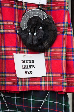 plaid skirt - Kilts for sale, The Old Town, Edinburgh, Scotland, United Kingdom, Europe Stock Photo - Rights-Managed, Code: 841-03870388