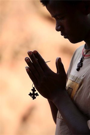 Young man praying in Lalibela, Ethiopia, Africa Stock Photo - Rights-Managed, Code: 841-03870578