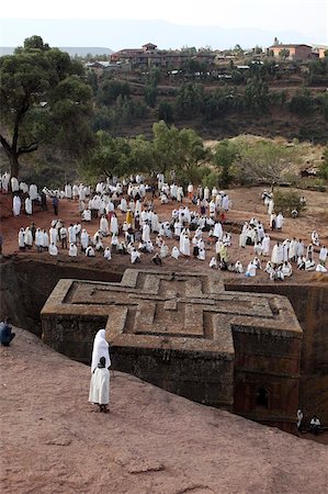 simsearch:841-06032357,k - Pilgrims outside Bieta Ghiorghis (St. George's House) church in Lalibela on a Sunday, UNESCO World Heritage Site, Lalibela, Wollo, Ethiopia, Africa Stock Photo - Rights-Managed, Code: 841-03870579