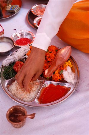 Offerings for Puja in a Hindu temple, Haridwar, India, Asia Stock Photo - Rights-Managed, Code: 841-03870667