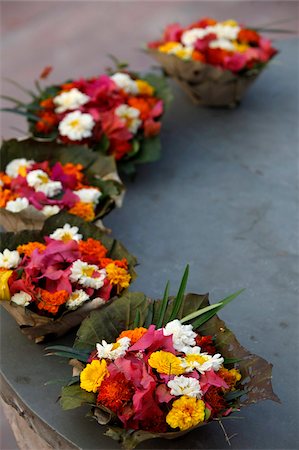 rishikesh - Diyas (floral floats) for sale on Rishikesh ghats, Rishikesh, Uttarakhand, India, Asia Stock Photo - Rights-Managed, Code: 841-03870680