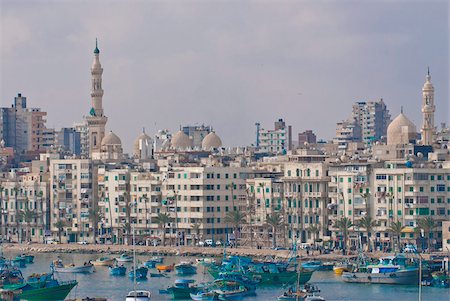 The skyline and habour of Alexandria, Egypt, North Africa, Africa Stock Photo - Rights-Managed, Code: 841-03871039