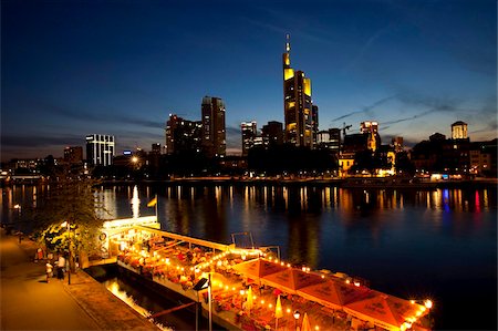 Frankfurt's skyline and the Main river, Frankfurt am Main, Hesse, Germany, Europe Stock Photo - Rights-Managed, Code: 841-03871307