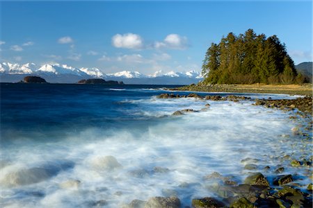 COMPOSITE: Driven by a November storm to the north, wind and waves pound the rocky coastline along Eagle Beach, Lynn Canal, Inside Passage, Southeast Alaska, Winter Stock Photo - Rights-Managed, Code: 854-05974196
