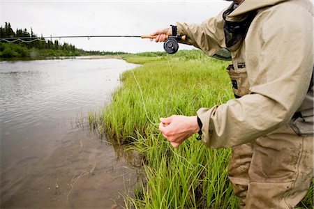 simsearch:854-02954953,k - Pêcheur mouche, pêche au saumon sur la rivière Mulchatna dans la région de la baie de Bristol, sud-ouest de l'Alaska, l'été Photographie de stock - Rights-Managed, Code: 854-05974412