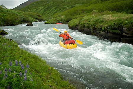 Woman pack rafts down the Aniakchak River in Aniakchak National Monument and Preserve in Southwest Alaska Stock Photo - Rights-Managed, Code: 854-02955096