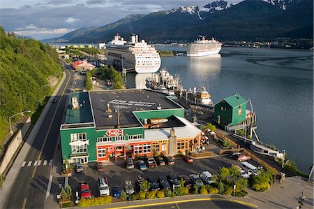 seasonal - Princess & Carnival Cruise ships @ Dock Gastineau Channel Juneau Alaska Southeast Inside Passage Stock Photo - Rights-Managed, Code: 854-02955630