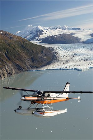 Turbo Beaver flight seeing over Colony Glacier during Summer in Southcentral Alaska Stock Photo - Rights-Managed, Code: 854-02955664