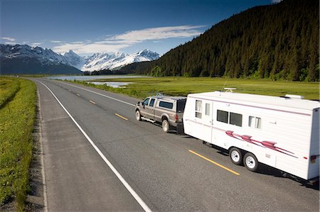 Vehicles Travel Seward Hwy Near Portage SC AK Summer Carpathian Peak Kenai Mtns Stock Photo - Rights-Managed, Code: 854-02955734