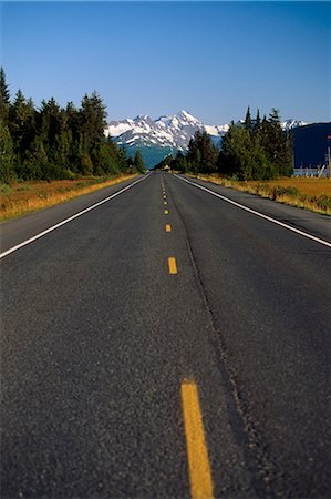 Seward Highway leading to Chugach Mountains Southcentral Alaska Summer Stock Photo - Rights-Managed, Code: 854-02955732
