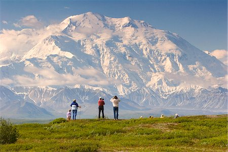 Group of tourists view Mt.McKinley from tundra overlook near Wonder Lake Denali National Park Alaska Stock Photo - Rights-Managed, Code: 854-02956189