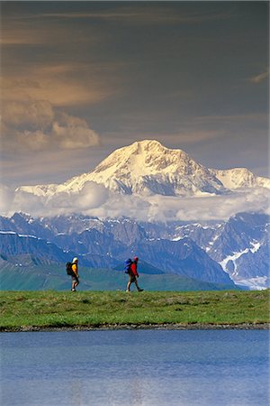 simsearch:854-02955238,k - Randonneurs dans la toundra en été de Alaska Denali State Park SC w/Mt fond McKinley Photographie de stock - Rights-Managed, Code: 854-02956242