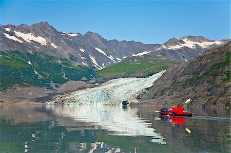 sea kayak - A Couple kayaking in Upper Shoup Bay, Shoup Glacier background, Shoup Bay State Marine Park, Prince William Sound, Alaska Stock Photo - Rights-Managed, Code: 854-03361786