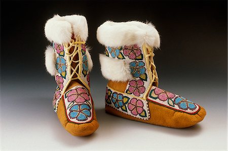 Athabaskan Dancing Boots with Beads & Rabbit Fur/nBy Hannah Solomon Stock Photo - Rights-Managed, Code: 854-03362219