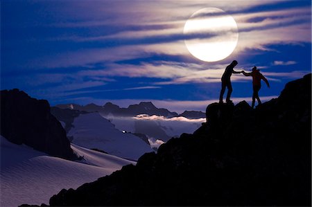simsearch:854-03362156,k - COMPOSITE Hikers silouetted on a ridge above the Juneau Ice Field, Juneau, Alaska COMPOSITE Stock Photo - Rights-Managed, Code: 854-03362365