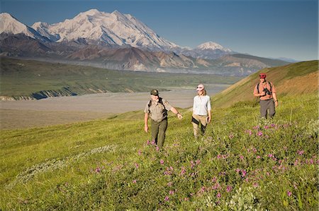 simsearch:854-03538162,k - National Park Interpretive Ranger takes a young couple on a *Discovery Hike* near Eielson visitor center Denali National Park Alaska Stock Photo - Rights-Managed, Code: 854-03538155