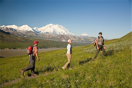 simsearch:854-03538162,k - National Park Interpretive Ranger takes a young couple on a *Discovery Hike* near Eielson visitor center Denali National Park Alaska Stock Photo - Rights-Managed, Code: 854-03538159