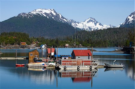 Halibut Cove in Kachemak Bay across from Homer, Alaska in Summer Stock Photo - Rights-Managed, Code: 854-03538600