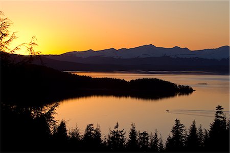 simsearch:854-03362156,k - Sunset scenic of the entrance to Auke Bay near Juneau, Inside Passage, Southeast Alaska, Winter Stock Photo - Rights-Managed, Code: 854-03646666