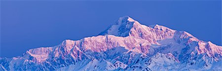 simsearch:400-04636750,k - Panoramic view of  sunrise over Mt. McKinley and the Alaska Range, Denali State Park, Southcentral Alaska, Winter Stock Photo - Rights-Managed, Code: 854-03739705