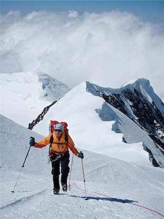 simsearch:854-03846022,k - Woman makes her way to Windy Corner on the West Buttress Route, Kahiltna Glacier on Mt. McKinley, Denali National Park and Preserve, Interior Alaska, Summer Stock Photo - Rights-Managed, Code: 854-03740032