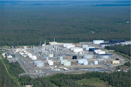 Aerial view of the Tesoro natural gas refinery in Nikiski, Kenai Peninsula, Southcentral Alaska, Summer Stock Photo - Rights-Managed, Code: 854-03740236