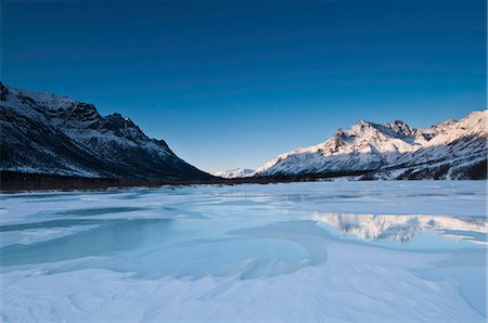 simsearch:854-03846021,k - Alpenglow on Boreal Mountain reflects on overflow ice on the North Fork of the Koyukuk River  in Gates of the Arctic National Park & Preserve, Arctic Alaska, Winter Stock Photo - Rights-Managed, Code: 854-03846062