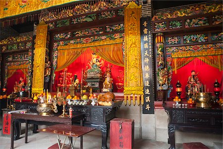 simsearch:855-06313356,k - Shrine of gods at Ching Wan Koon, Tsing Shan Temple, New Territories, Hong Kong Stock Photo - Rights-Managed, Code: 855-05984517