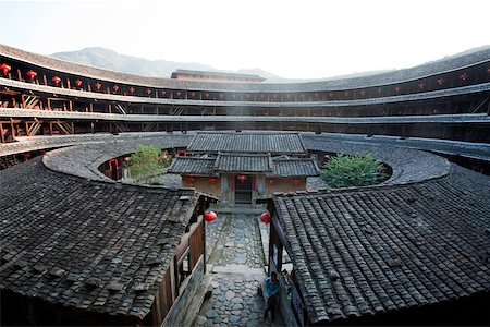 simsearch:855-05981752,k - Courtyard and house temple at Chuxi village, Hakka Tolou, Yongding, Fujian, China Stock Photo - Rights-Managed, Code: 855-05981728