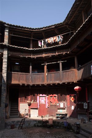 simsearch:855-05981752,k - Courtyard of Lusenglou at Hongkeng village, Yongding, Fujian, China Stock Photo - Rights-Managed, Code: 855-05981747
