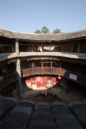 simsearch:855-05981752,k - Courtyard of Lusenglou at Hongkeng village, Yongding, Fujian, China Stock Photo - Rights-Managed, Code: 855-05981751