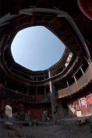 simsearch:855-05981752,k - Courtyard of Lusenglou at Hongkeng village, Yongding, Fujian, China Stock Photo - Rights-Managed, Code: 855-05981752