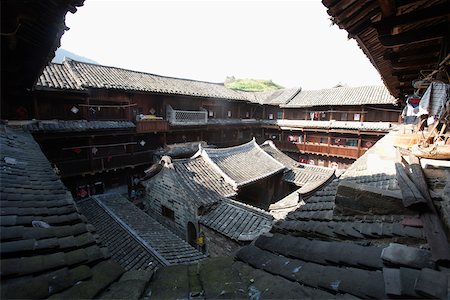 simsearch:855-05981752,k - Courtyard and house temple of Xicheng Lou at Hongkeng village, Yongding, Fujian, China Stock Photo - Rights-Managed, Code: 855-05981760