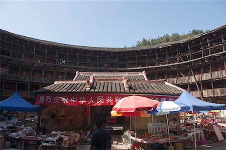 simsearch:855-05981752,k - Courtyard and house temple of Yuchanglou at Taxia village, Yongding, Fujian, China Stock Photo - Rights-Managed, Code: 855-05981773